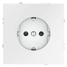 Изображение Розетка встраиваемая VOLTUM S70 с заземлением и защитными шторками, 16А, (белый матовый)